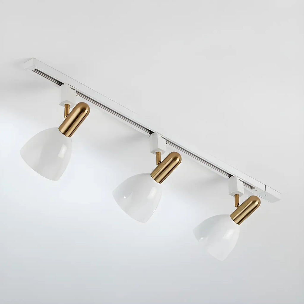 4-Light Modern Metal Dome Shade Slidable LED Track Light