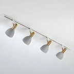 4-Light Modern Metal Dome Shade Slidable LED Track Light