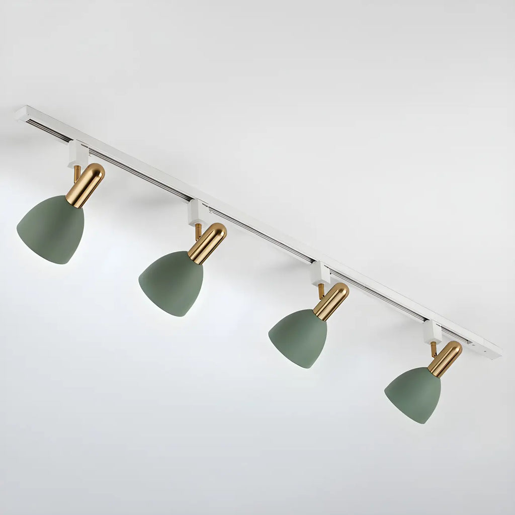 4-Light Modern Metal Dome Shade Slidable LED Track Light