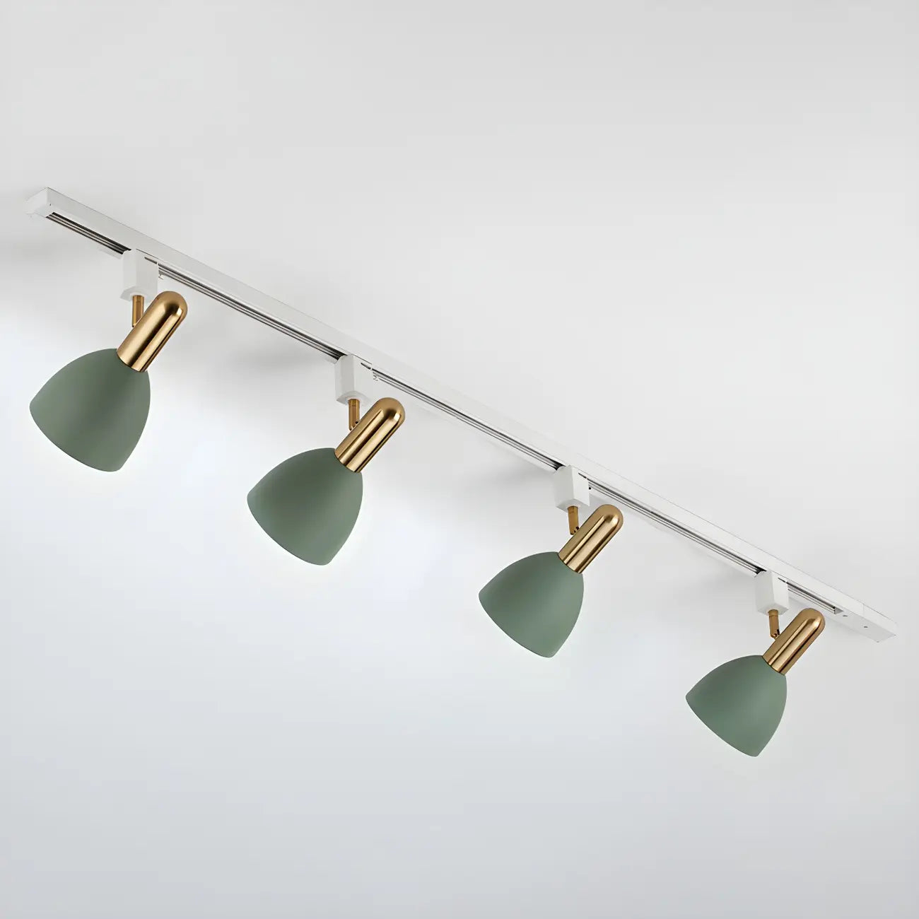 4-Light Modern Metal Dome Shade Slidable LED Track Light