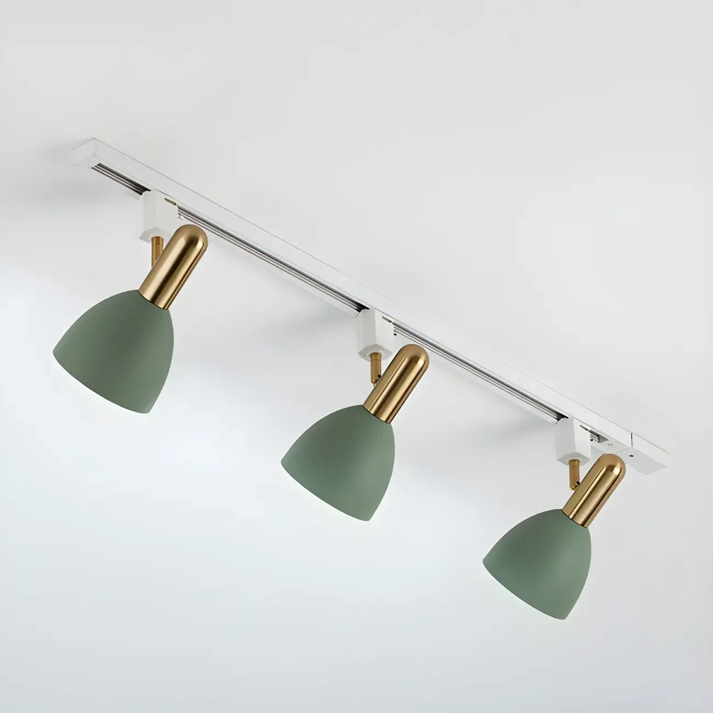 4-Light Modern Metal Dome Shade Slidable LED Track Light