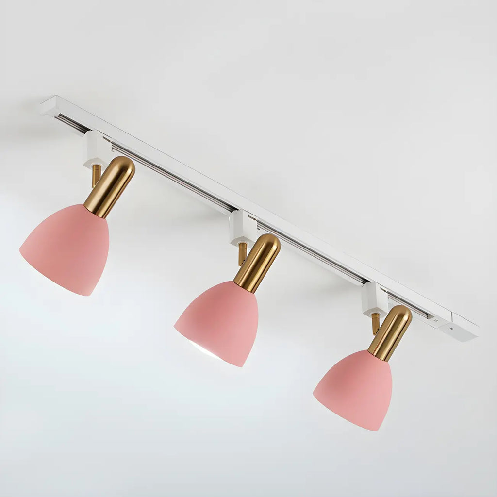4-Light Modern Metal Dome Shade Slidable LED Track Light