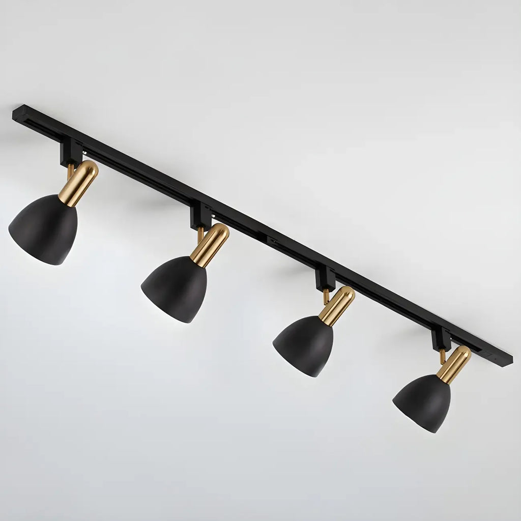 4-Light Modern Metal Dome Shade Slidable LED Track Light