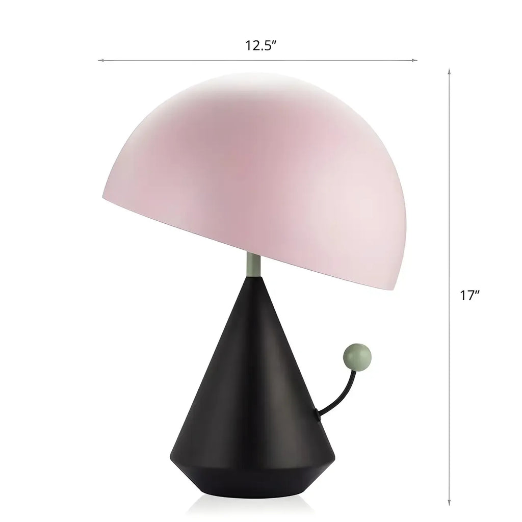Art Deco Mushroom-Shape Metal LED Table Lamp