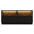 Modern Black Rectangular Wooden LED TV Stand
