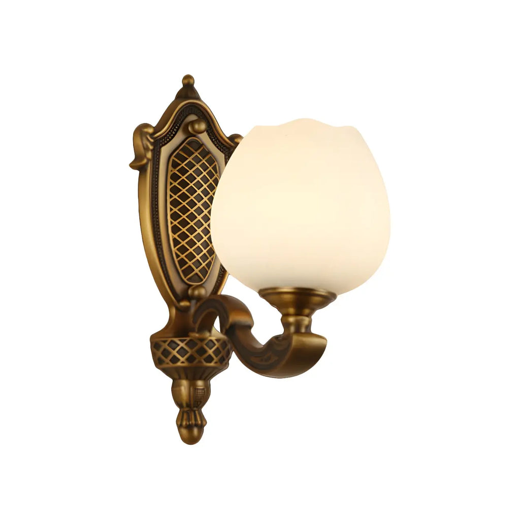 13¡°Colonial Brass Wall Sconce with LED Light for Bedroom