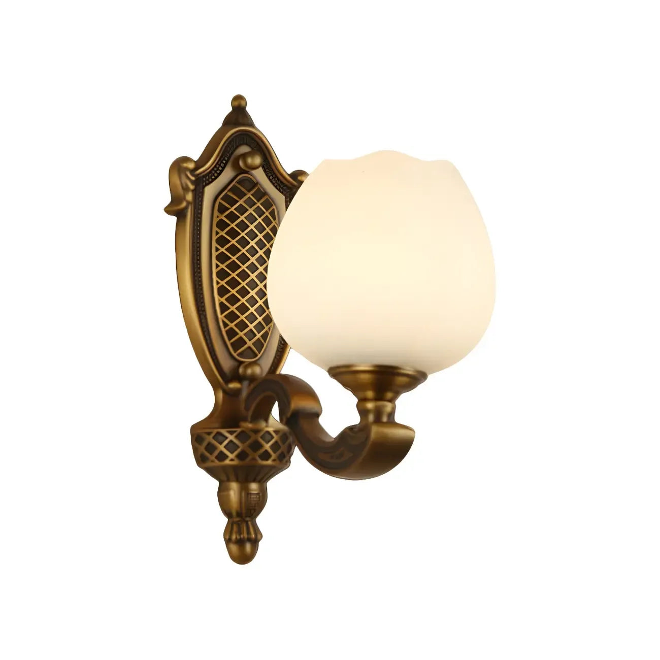 13¡°Colonial Brass Wall Sconce with LED Light for Bedroom