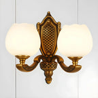 13¡°Colonial Brass Wall Sconce with LED Light for Bedroom