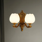 13¡°Colonial Brass Wall Sconce with LED Light for Bedroom