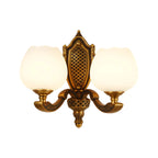 13¡°Colonial Brass Wall Sconce with LED Light for Bedroom