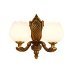 13¡°Colonial Brass Wall Sconce with LED Light for Bedroom