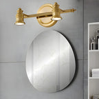 Modern Oval Brass Vanity Light with Warm Light for Bathroom