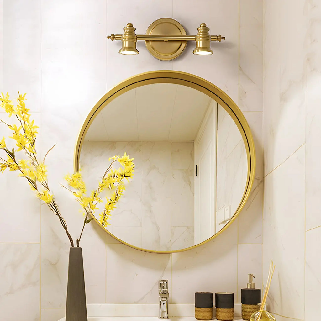 Modern Oval Brass Vanity Light with Warm Light for Bathroom