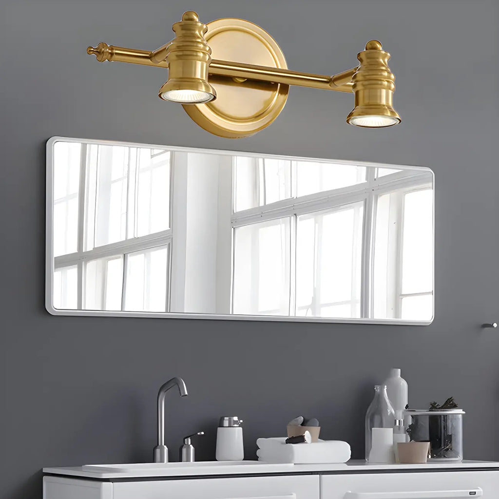 Modern Oval Brass Vanity Light with Warm Light for Bathroom