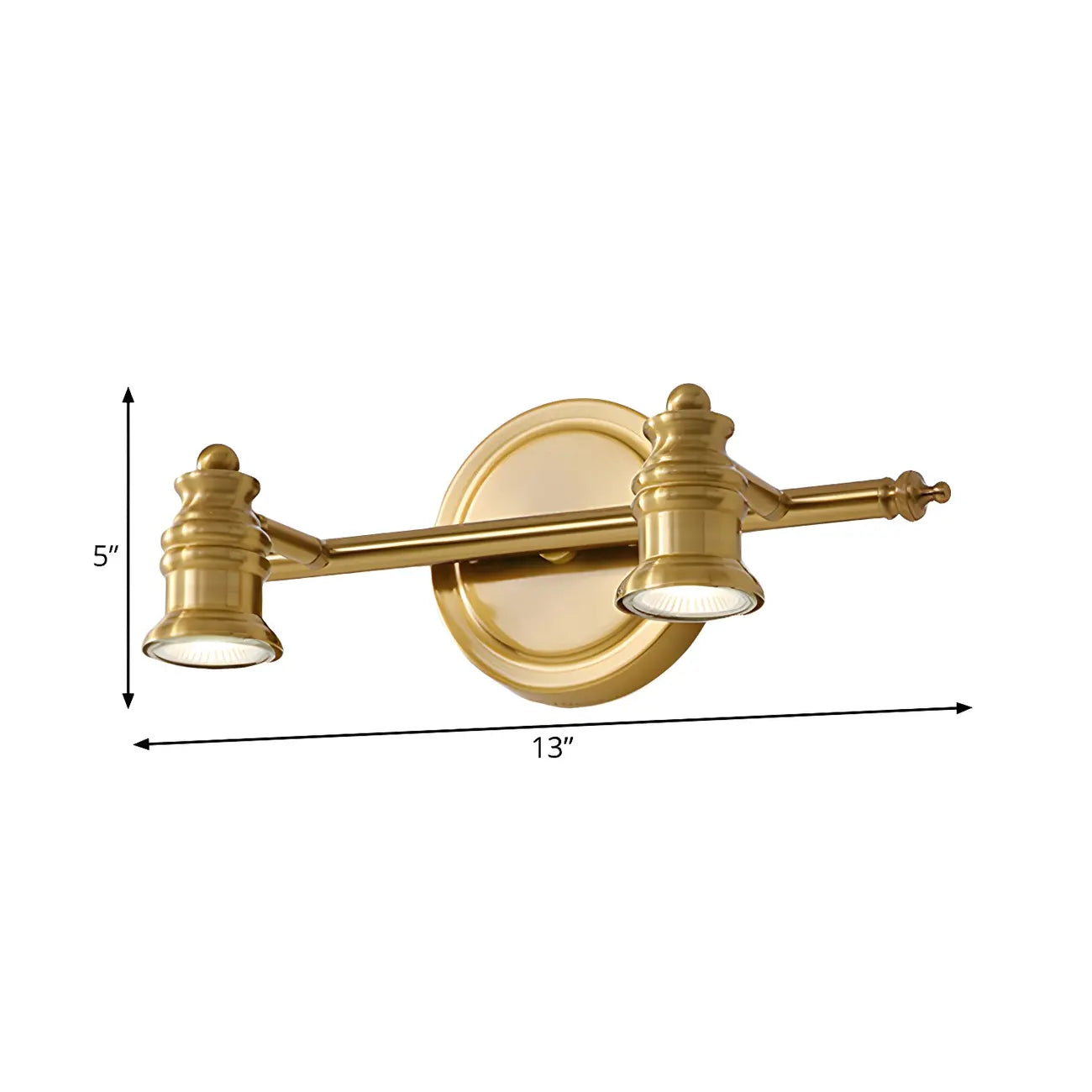 Modern Oval Brass Vanity Light with Warm Light for Bathroom