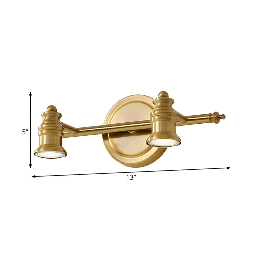 Modern Oval Brass Vanity Light with Warm Light for Bathroom