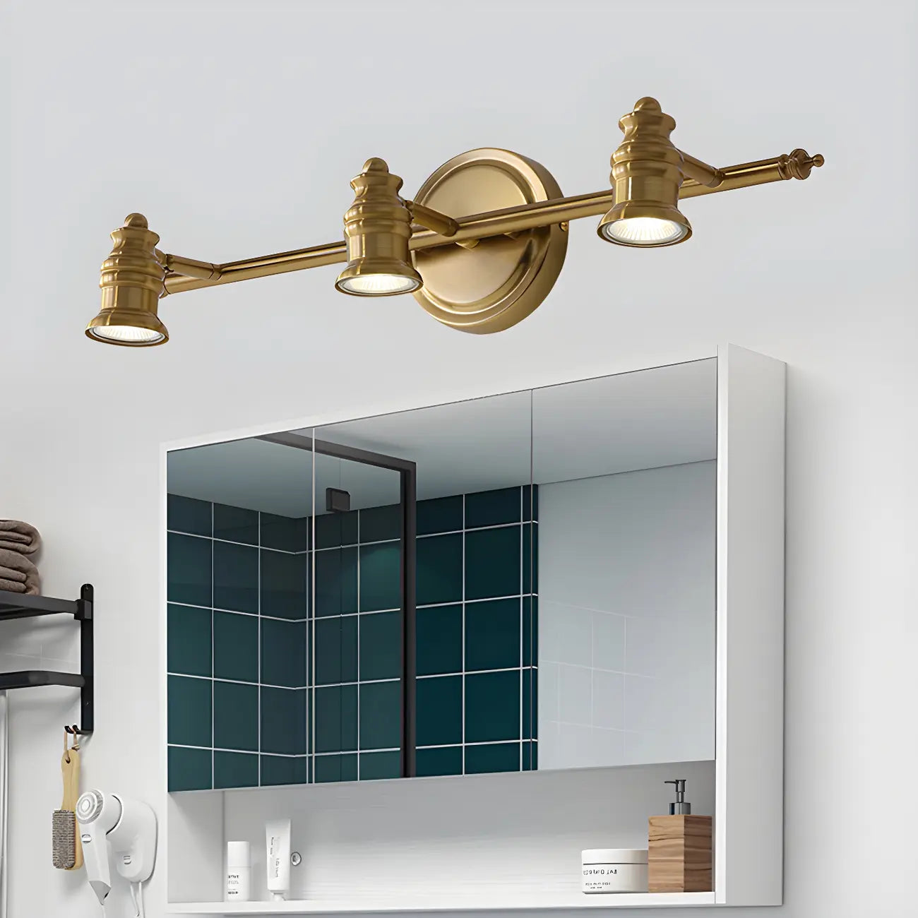 Modern Oval Brass Vanity Light with Warm Light for Bathroom