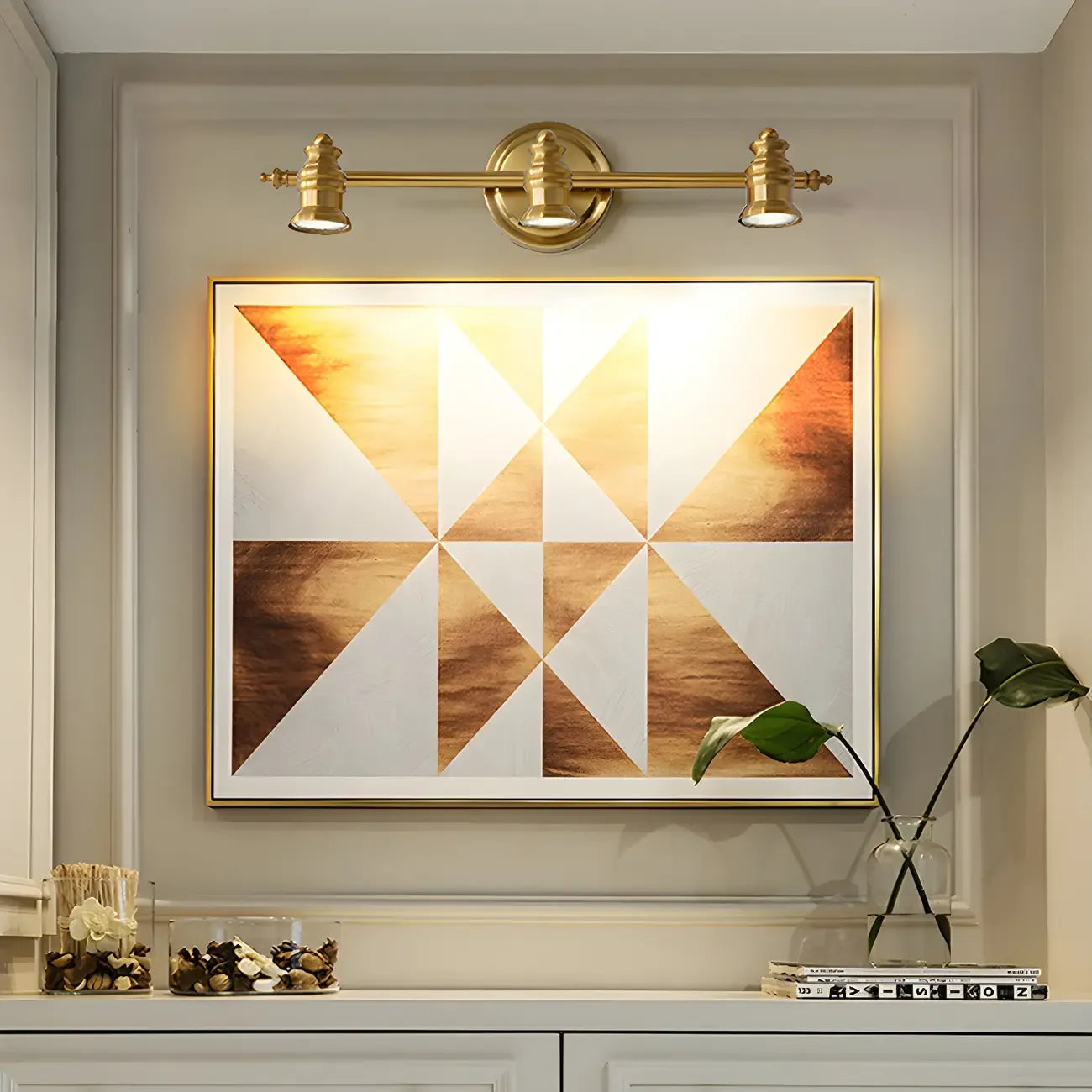 Modern Oval Brass Vanity Light with Warm Light for Bathroom