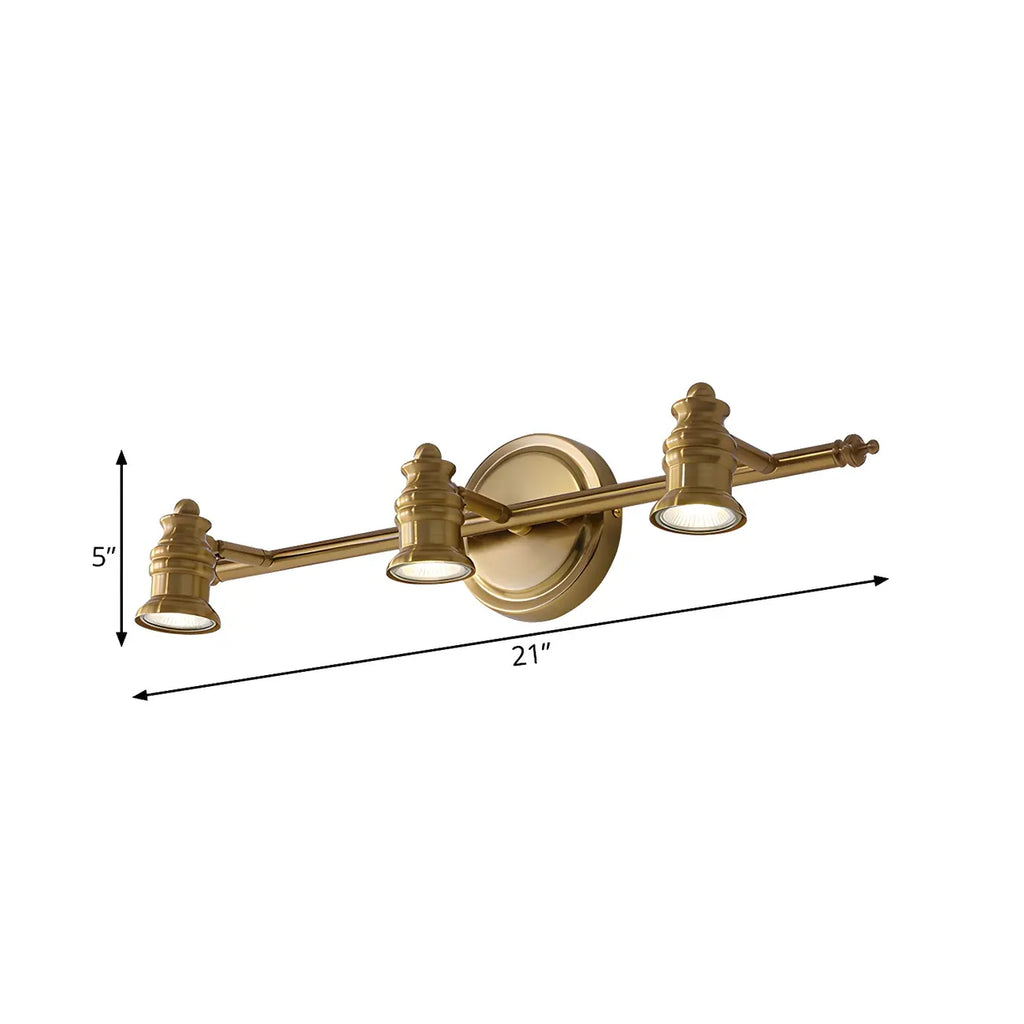 Modern Oval Brass Vanity Light with Warm Light for Bathroom