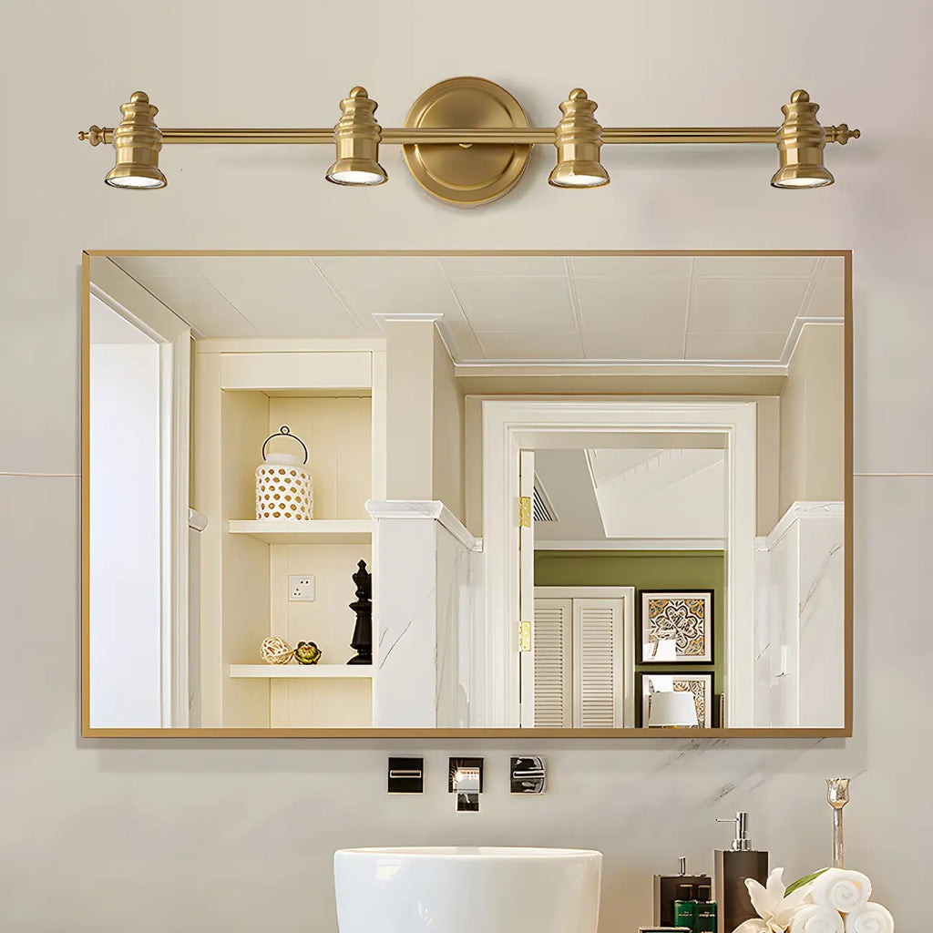 Modern Oval Brass Vanity Light with Warm Light for Bathroom