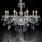 Mid-Century Modern Crystal Candelabra Chandelier
