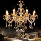 Mid-Century Modern Crystal Candelabra Chandelier