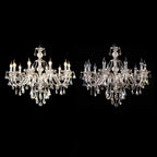 Mid-Century Modern Crystal Candelabra Chandelier