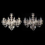 Mid-Century Modern Crystal Candelabra Chandelier