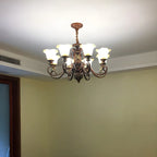 Brown Floral Metal Vintage Chandelier Classic Design