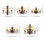 Brown Floral Metal Vintage Chandelier Classic Design