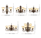 Brown Floral Metal Vintage Chandelier Classic Design