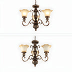 Brown Floral Metal Vintage Chandelier Classic Design