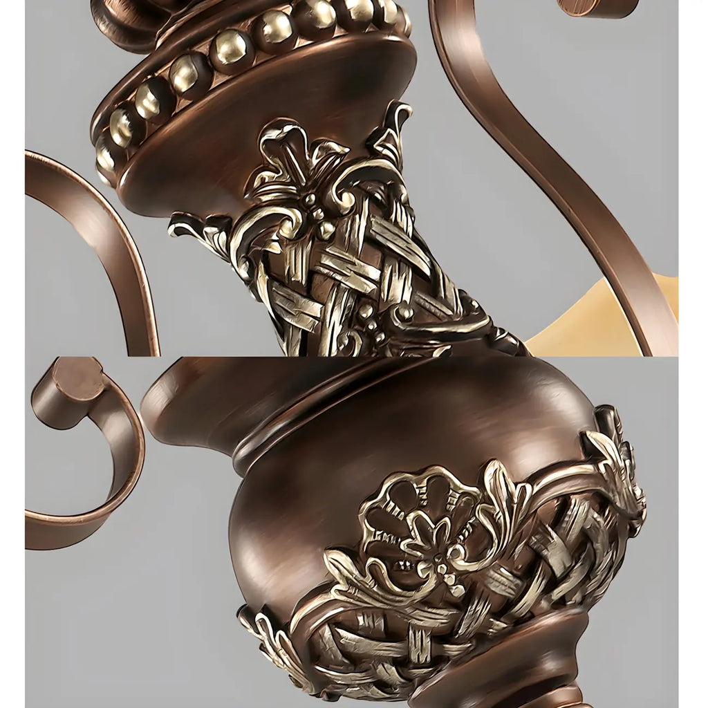 Brown Floral Metal Vintage Chandelier Classic Design