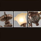 Brown Floral Metal Vintage Chandelier Classic Design