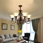 Brown Floral Metal Vintage Chandelier Classic Design