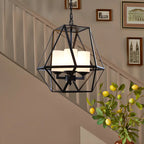 Black Geometric Iron Frame Modern Chandelier