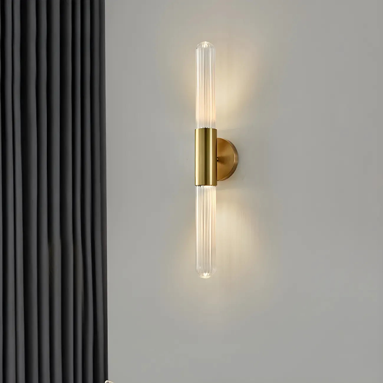 Cylinder Modern Brass 2-Light Vanity Light for Bathroom