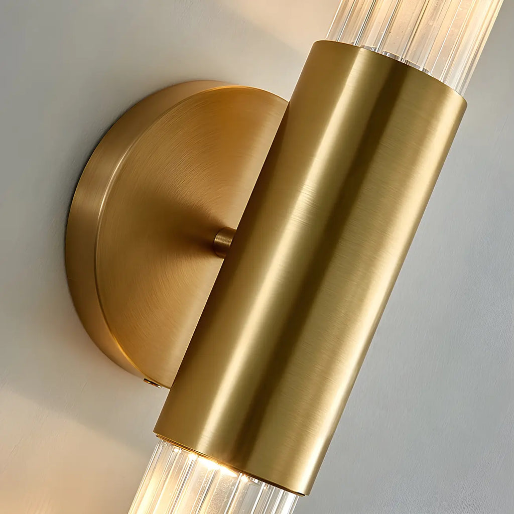 Cylinder Modern Brass 2-Light Vanity Light for Bathroom