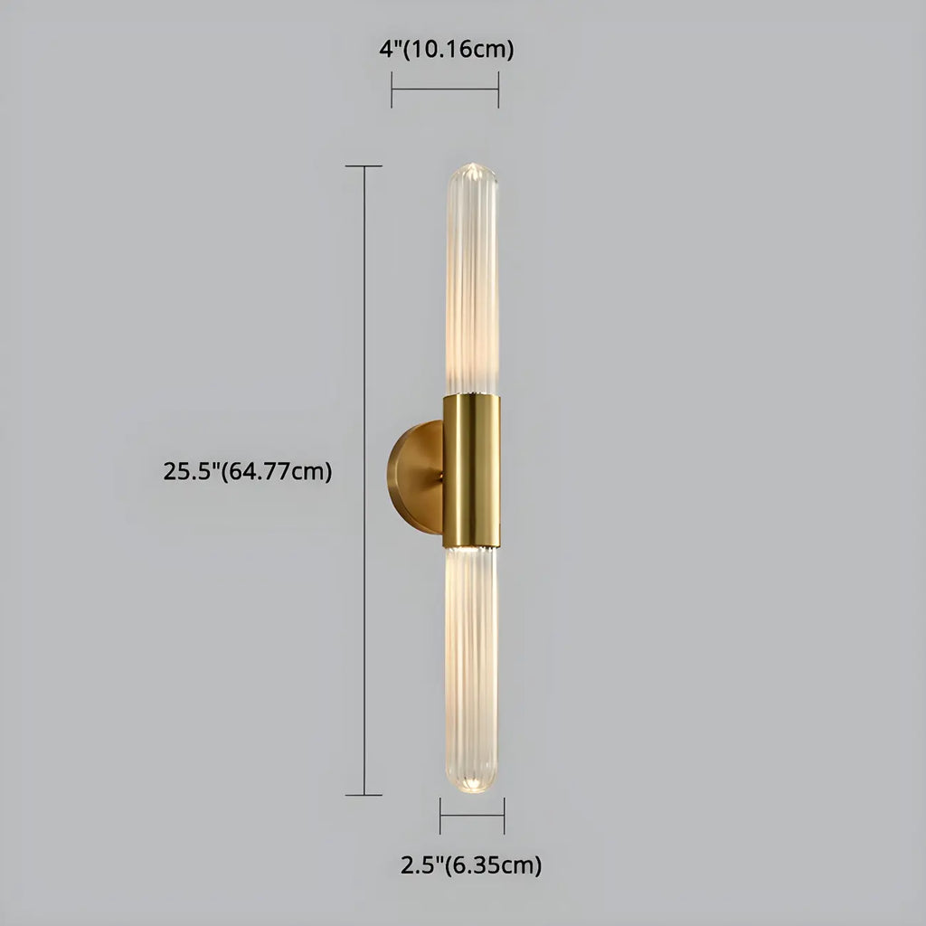 Cylinder Modern Brass 2-Light Vanity Light for Bathroom
