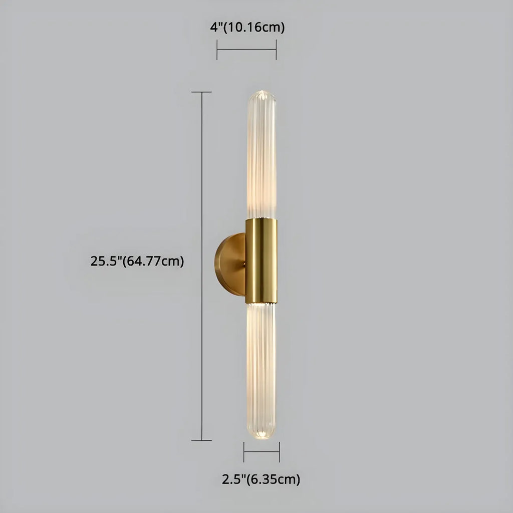 Cylinder Modern Brass 2-Light Vanity Light for Bathroom