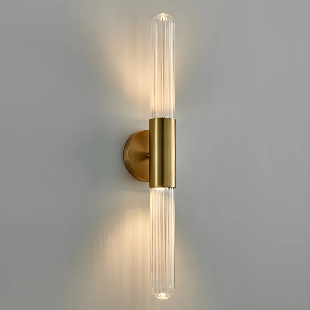 Cylinder Modern Brass 2-Light Vanity Light for Bathroom