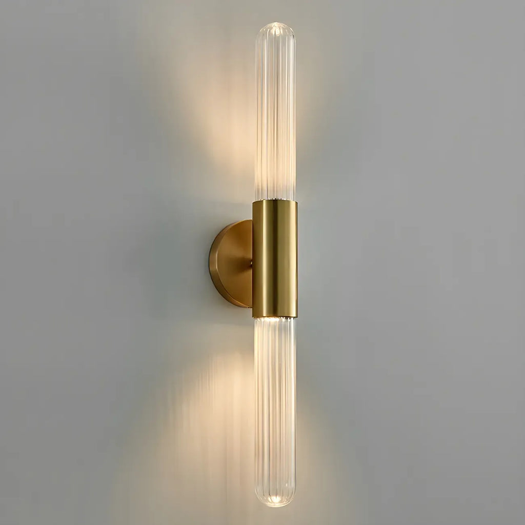 Cylinder Modern Brass 2-Light Vanity Light for Bathroom