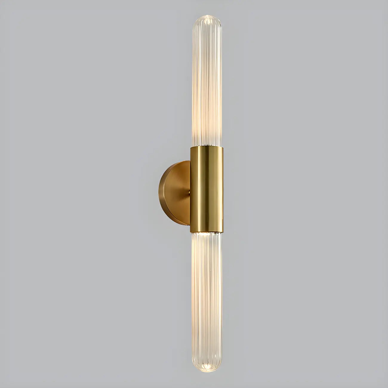Cylinder Modern Brass 2-Light Vanity Light for Bathroom