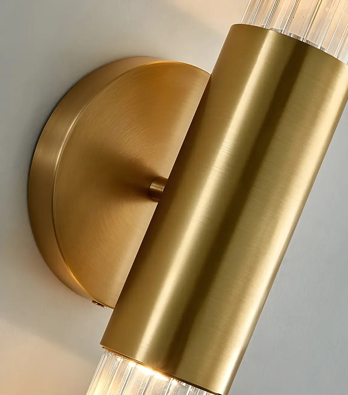 Cylinder Modern Brass 2-Light Vanity Light for Bathroom