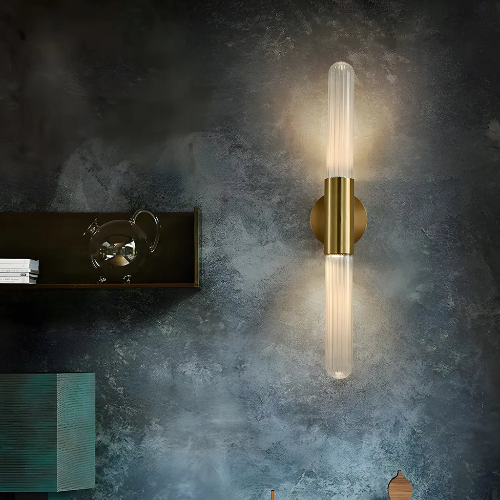 Cylinder Modern Brass 2-Light Vanity Light for Bathroom