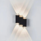 Modern Geometric Metal Black LED Outdoor Wall Light