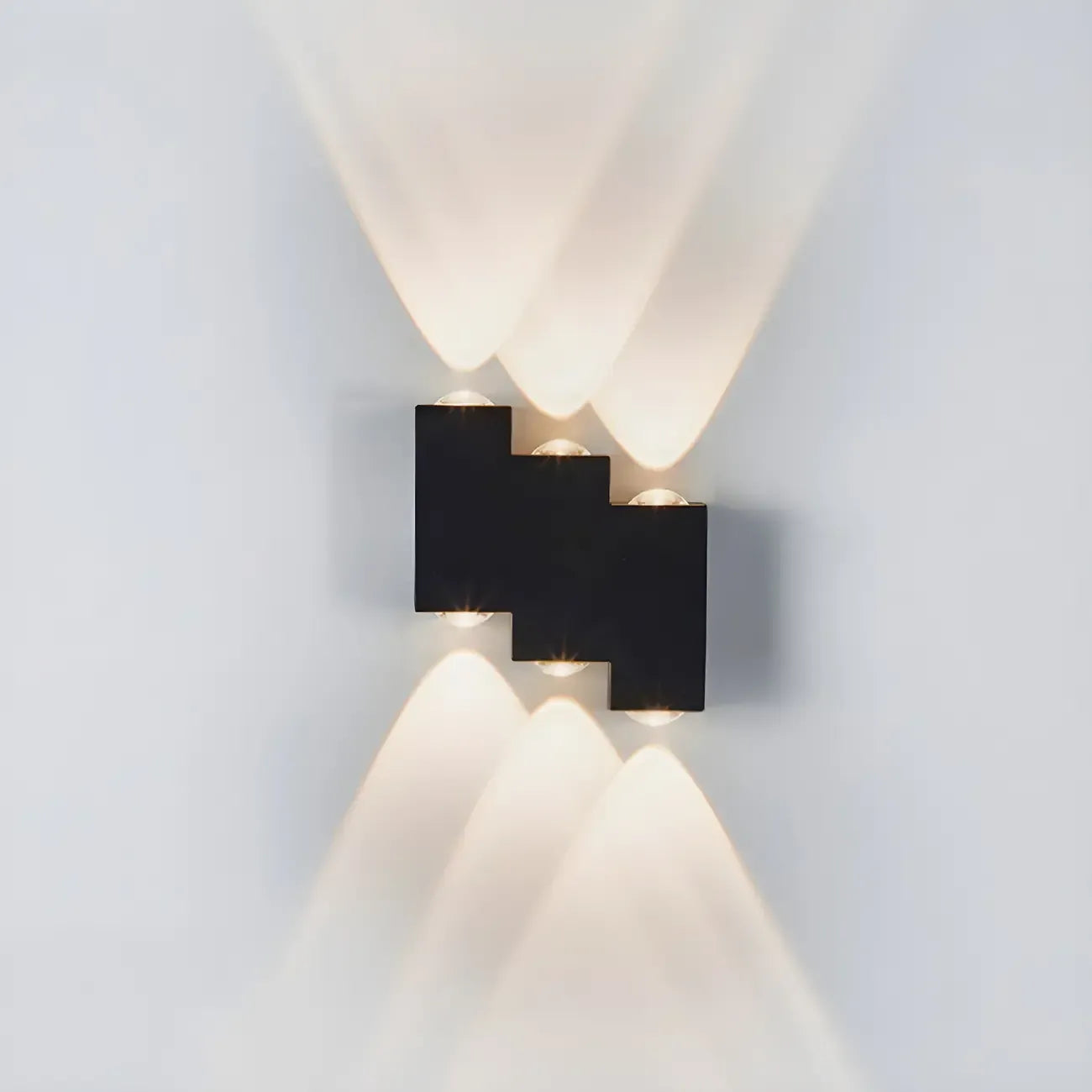 Modern Geometric Metal Black LED Outdoor Wall Light