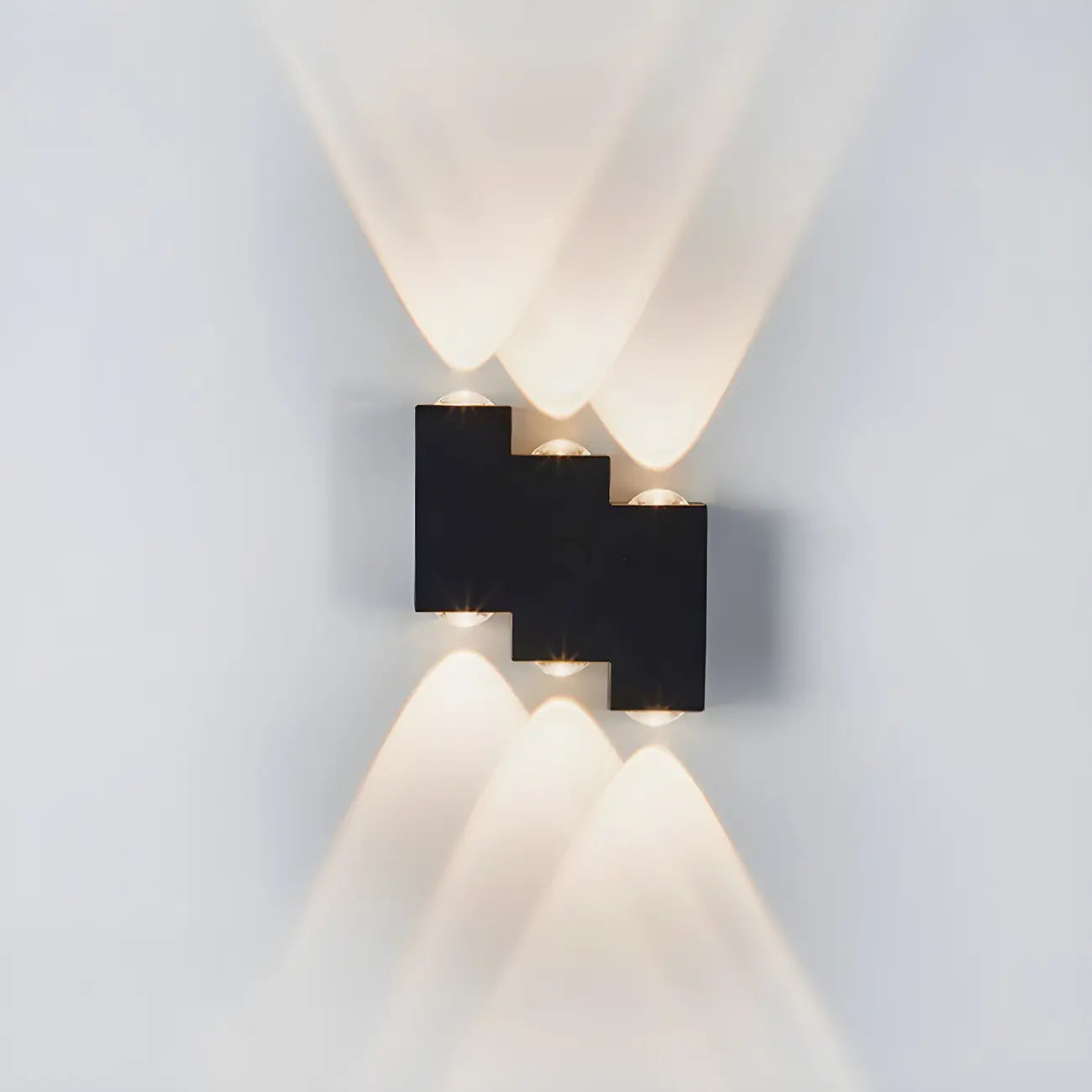 Modern Geometric Metal Black LED Outdoor Wall Light