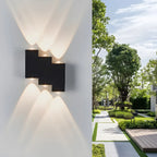 Modern Geometric Metal Black LED Outdoor Wall Light