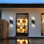 Modern Geometric Metal Black LED Outdoor Wall Light